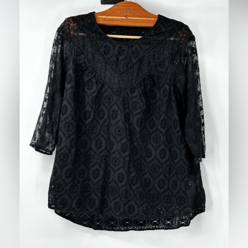 FLEUR Wood embroidered blouse  Darcy‎ black .  See all pics for better details